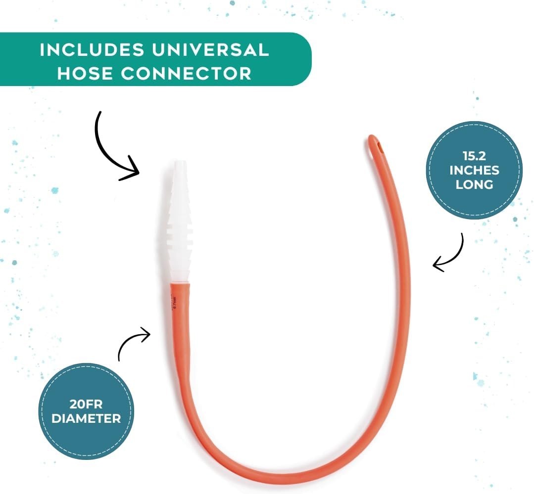 PE Premium Enema Red Latex Catheter 20FR with Flexible Rubber Tubing for HigherP