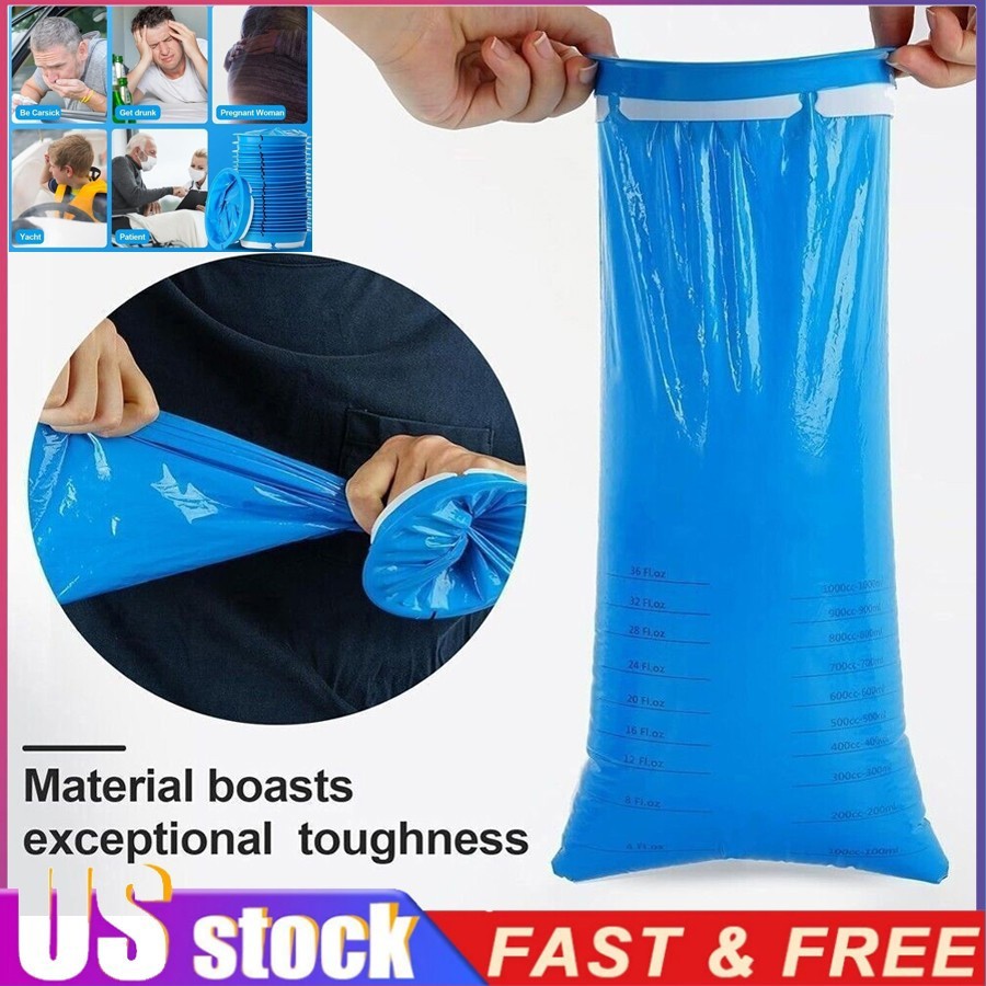 25 Vomit Bags 1000ml Emesis Bags -Leak Resistant, Medical Grade Disposable Barf