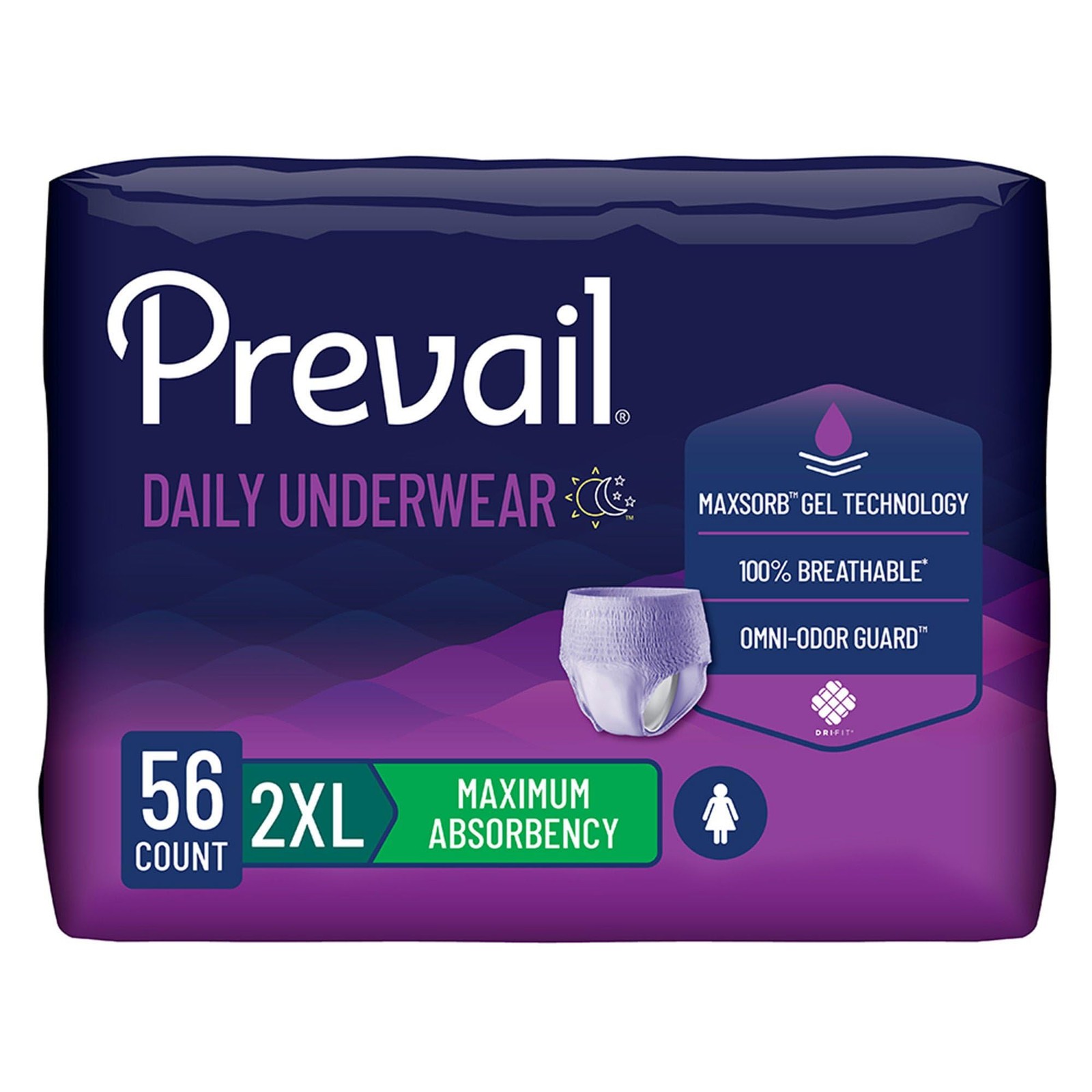 Women s Incontinence Protective Underwear 2X-Large 56 Count Maximum Absorbency