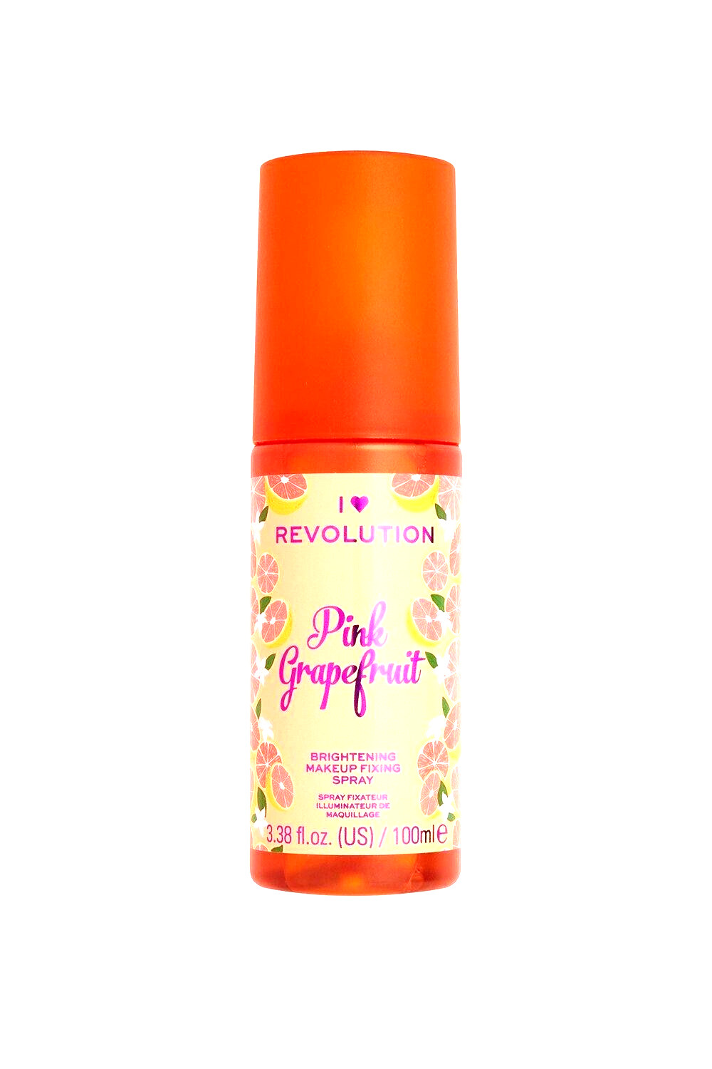 Revolution Pink Grapefruit Brightening Makeup Fixing Spray : 3.38 fl oz : 100 ml