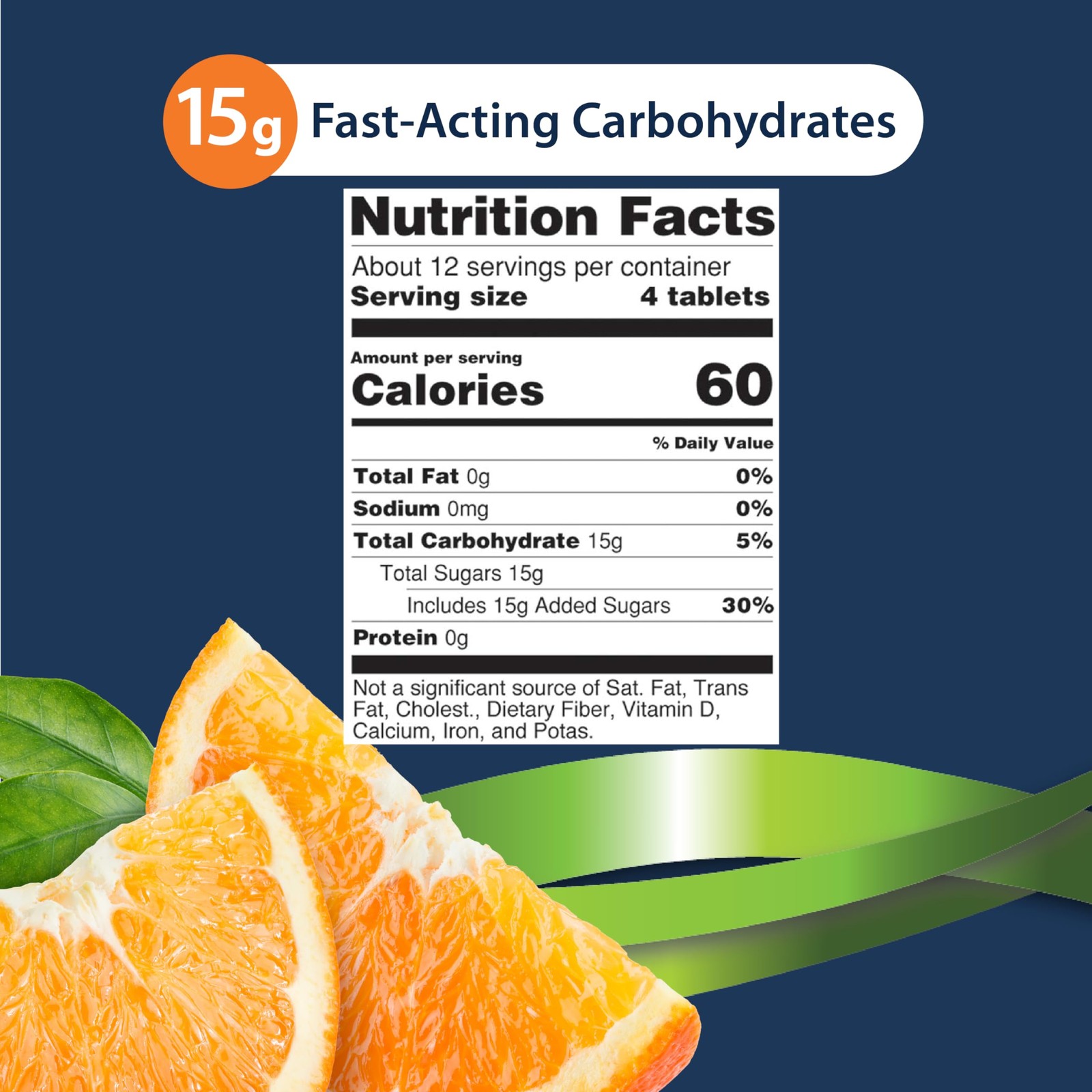 Chewable Tablets Orange 15g 50 Count Pack of 6 TRUEplus Glucose Flavor