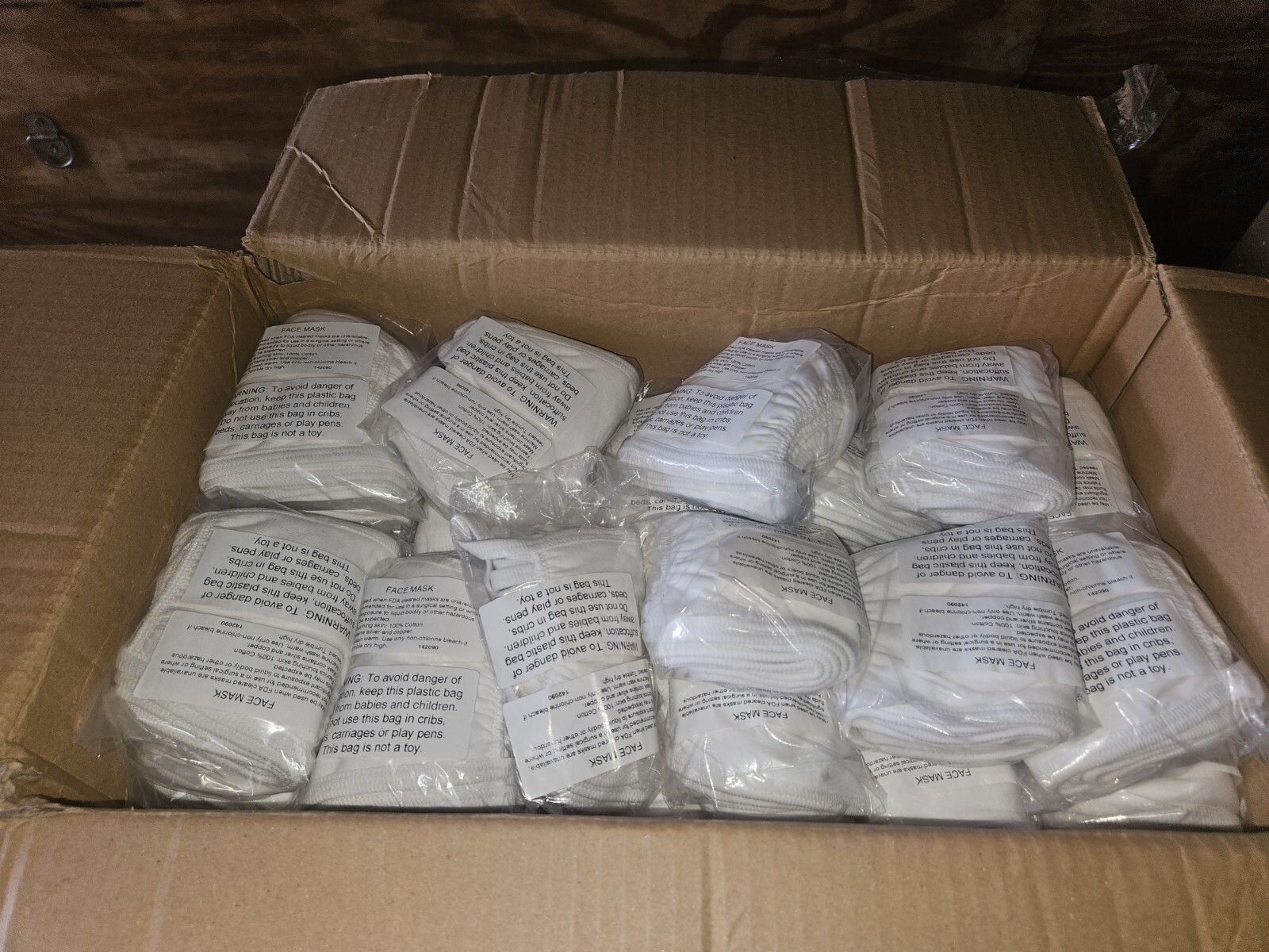 500 Hanes Face Masks 100% Cotton Washable Reusable White Mask Bulk Wholesale