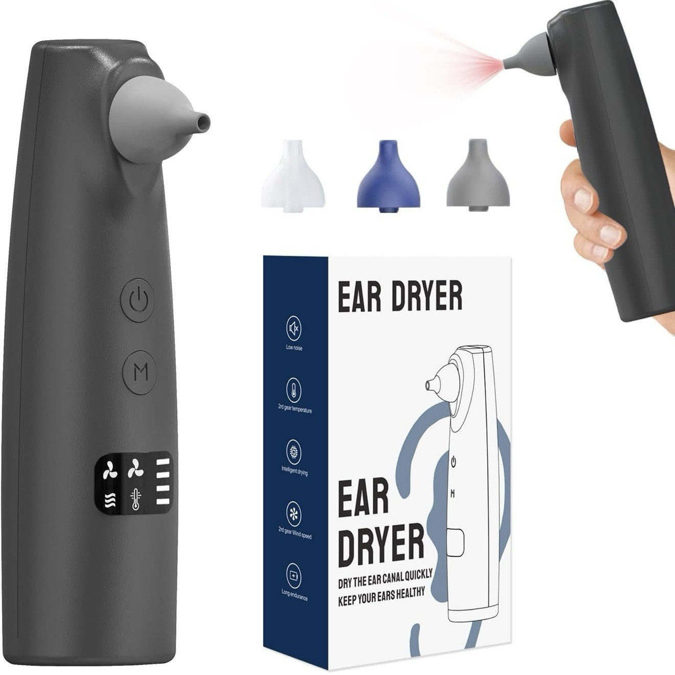 NEW Electric Ear Dryer Fluid Remover for After Swimming/Showering Rechargeable