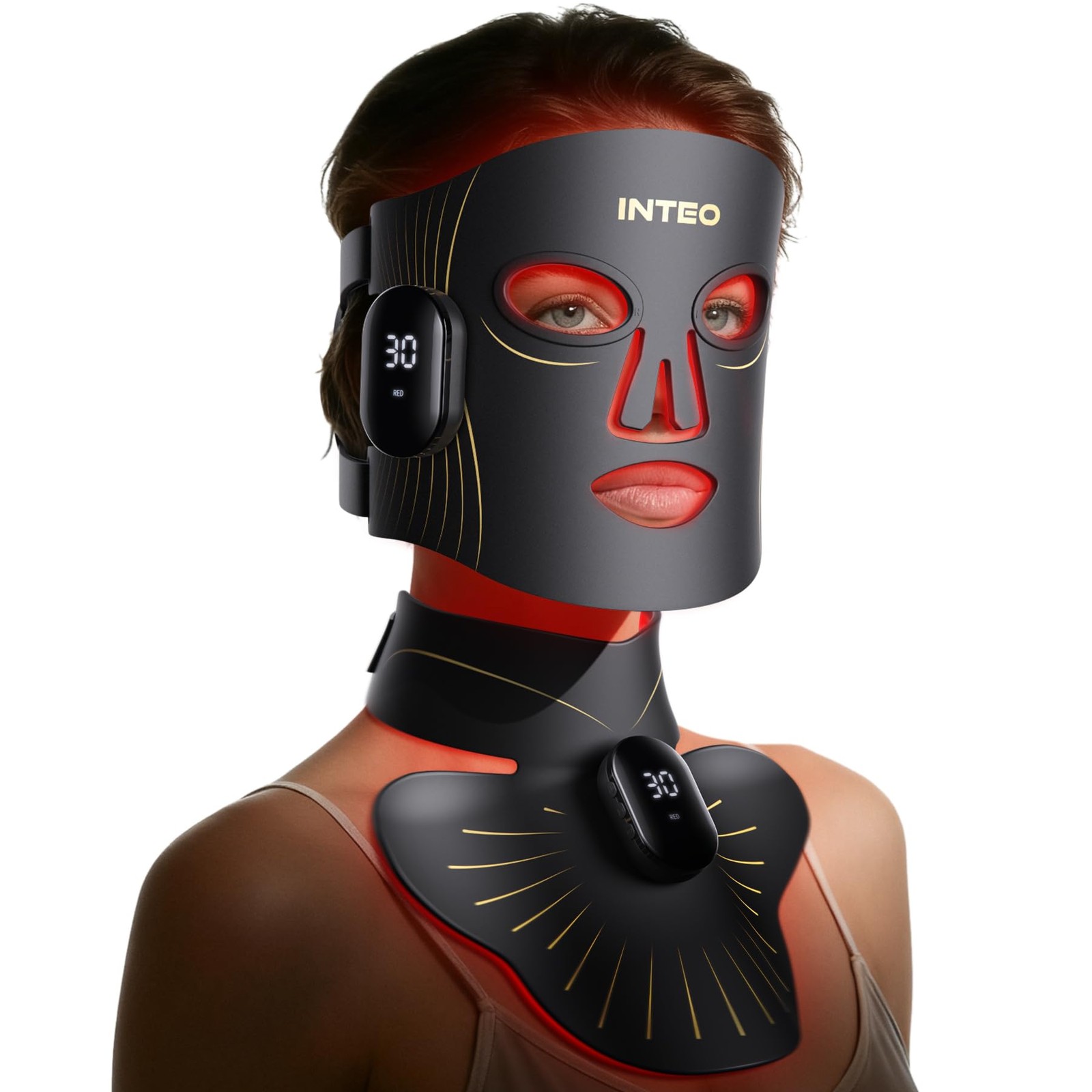 LED Light Mask Face Neck 4 Modes 680 LEDs Cordless Rechargeable 2458 Facial Home
