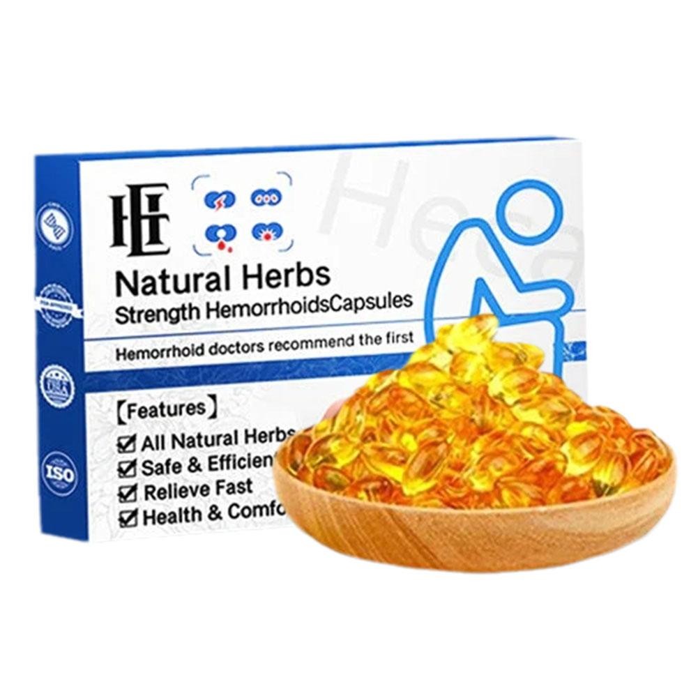 /NATURAL HEMORRHOID STRENGTH HERBAL softgels PAIN RELIEF BURNING ITCHING 1-5BOX