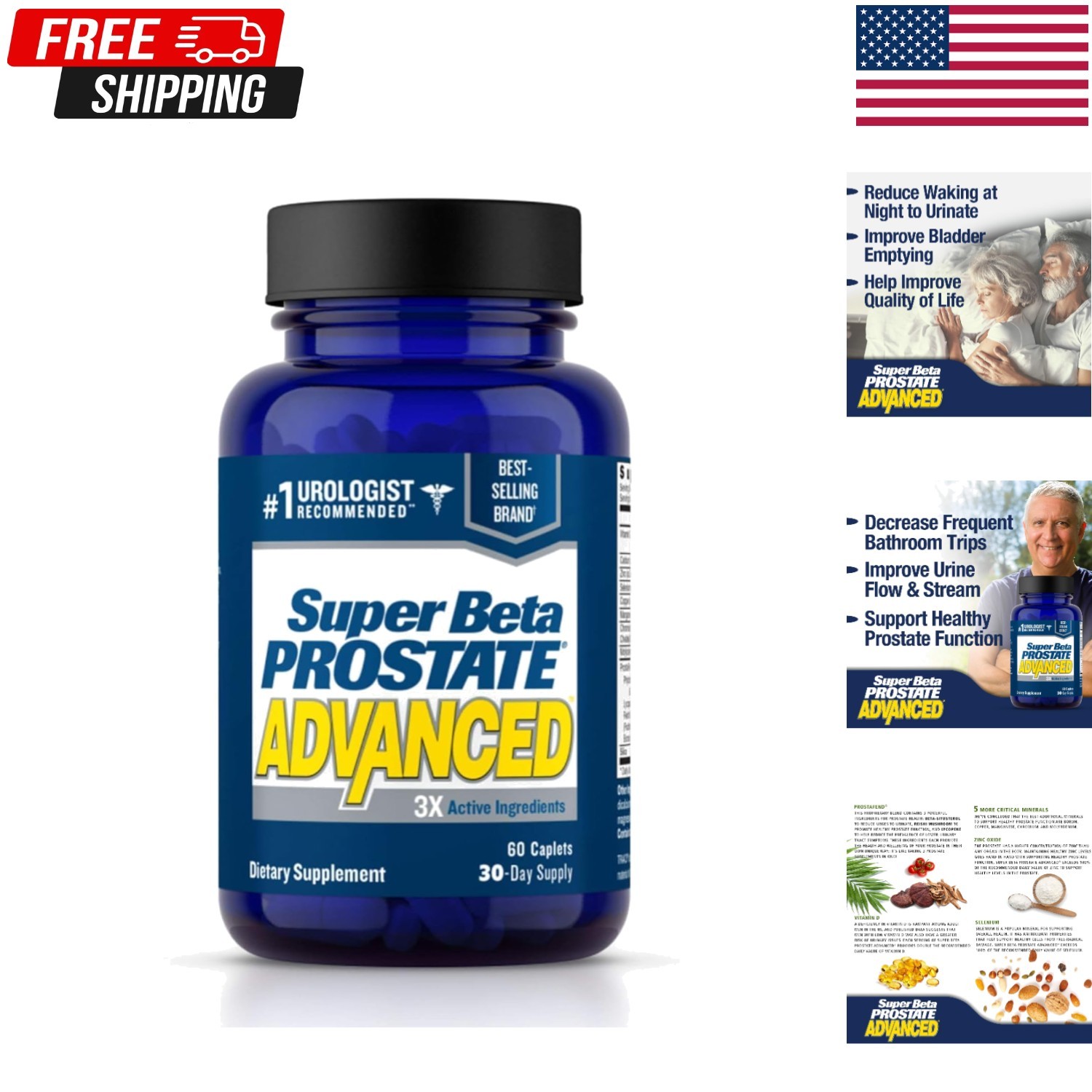Prostate Supplements for Men 60 Count Pack Protaflo Supports Urinary Flow Black