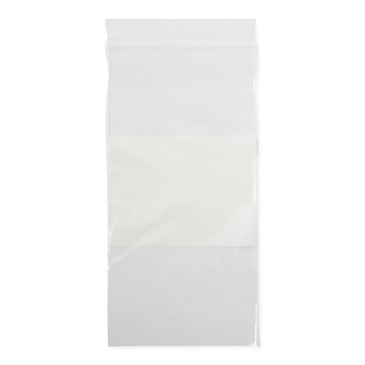 Plastic Zip Closure Bags with White Write-On Block,Clear, 2MIL 4″ x 8″, Case