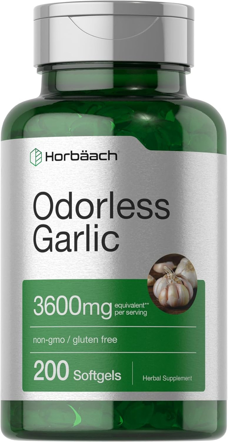 Ajo inodoro 3600 mg 200 softgels extracto de ajo ultra potente suplemento