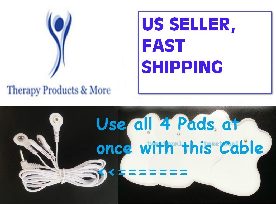 OMRON HV-F158-E Compatible Lead Cable/Electrode Wire w/14 ELECTROTHERAPY PADS