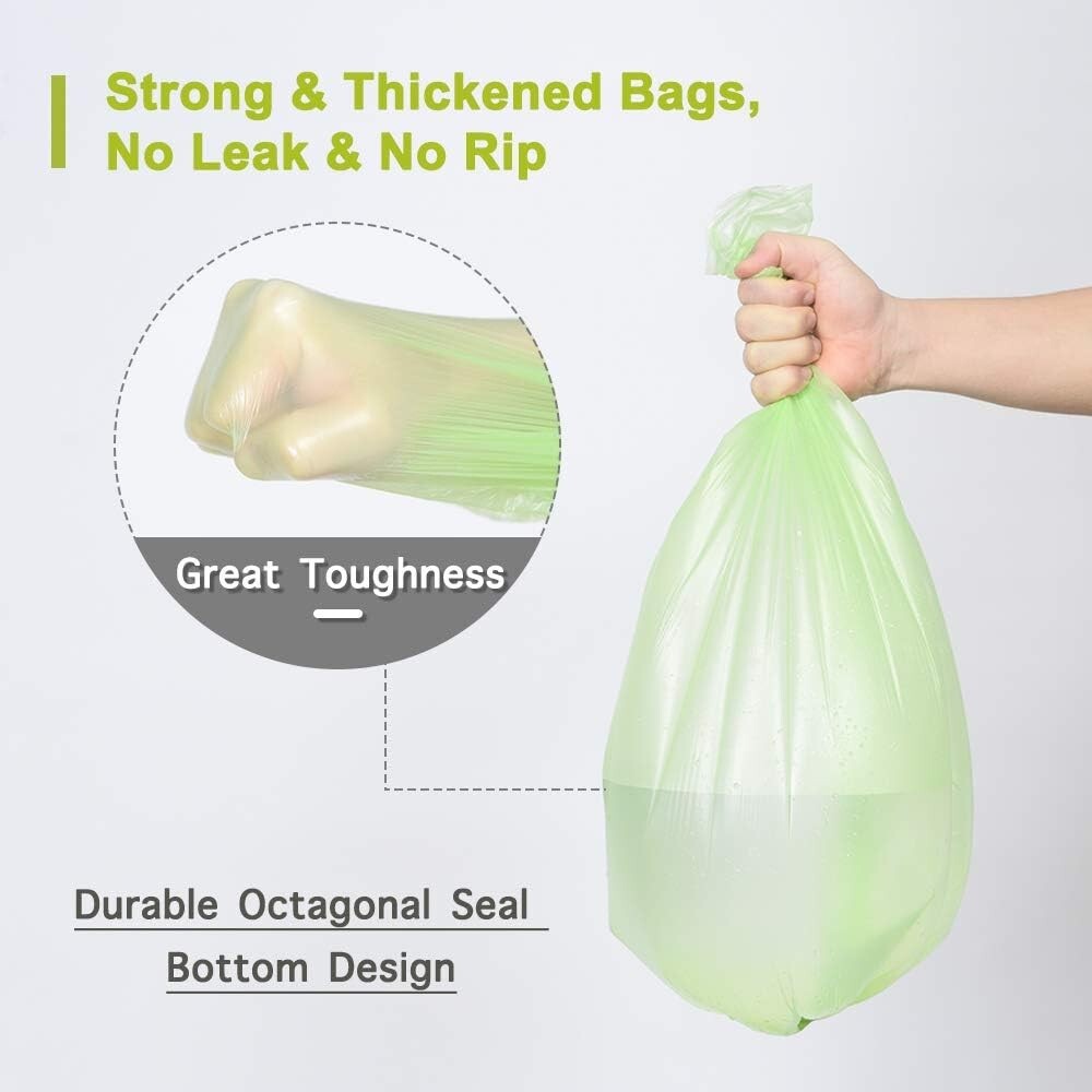 1.2 Gallon Small Garbage Bags Biodegradable 5 1 Count (Pack of 80), Black NEW