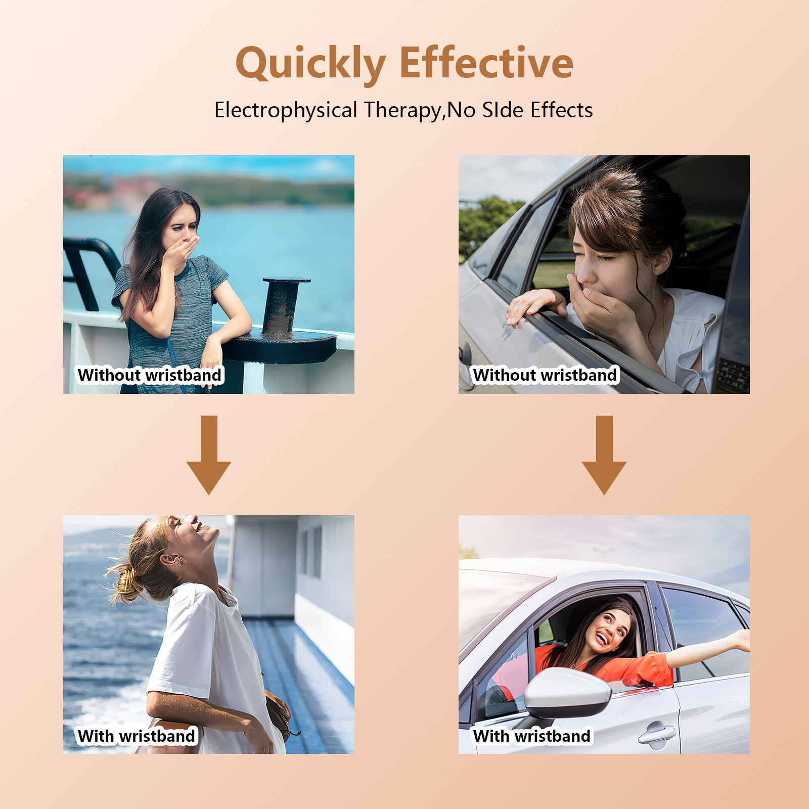 Anti-Nausea Wristband for Motion Sickness ,Travel Dizziness , Sea Vertigo Relief