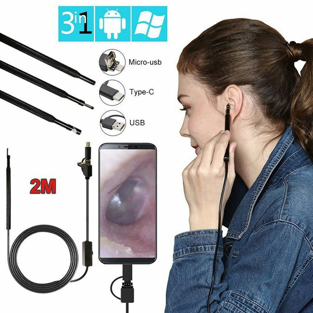 Health Care Ear Cleaning Endoscope USB Visual Earpick HD Camera Spoon Otoscope