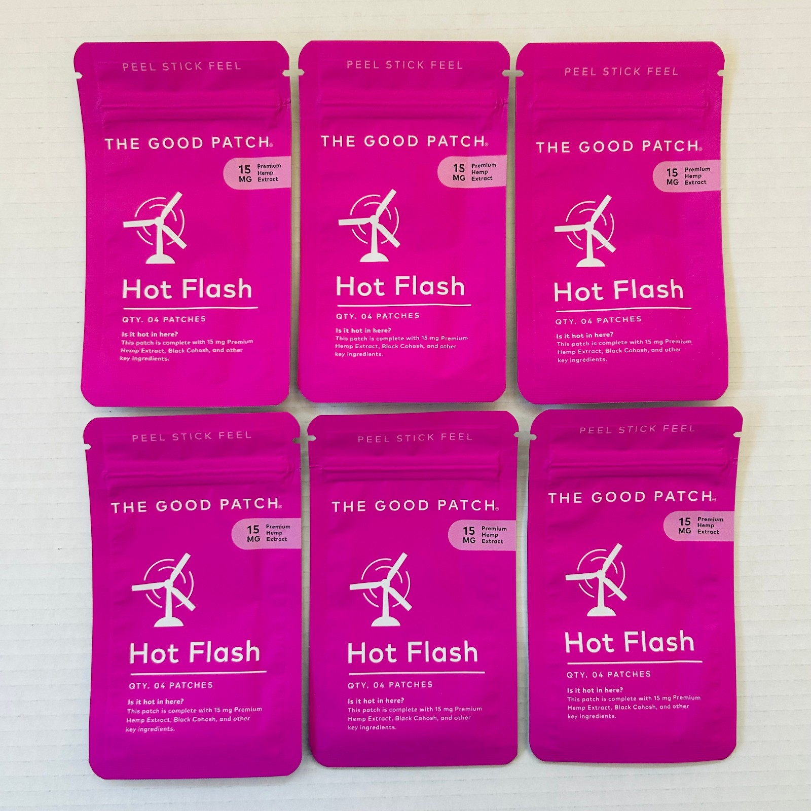 The Good Patch HOT FLASH ~ PEEL STICK FEEL ~ Control your sweat | 6 packs NIP