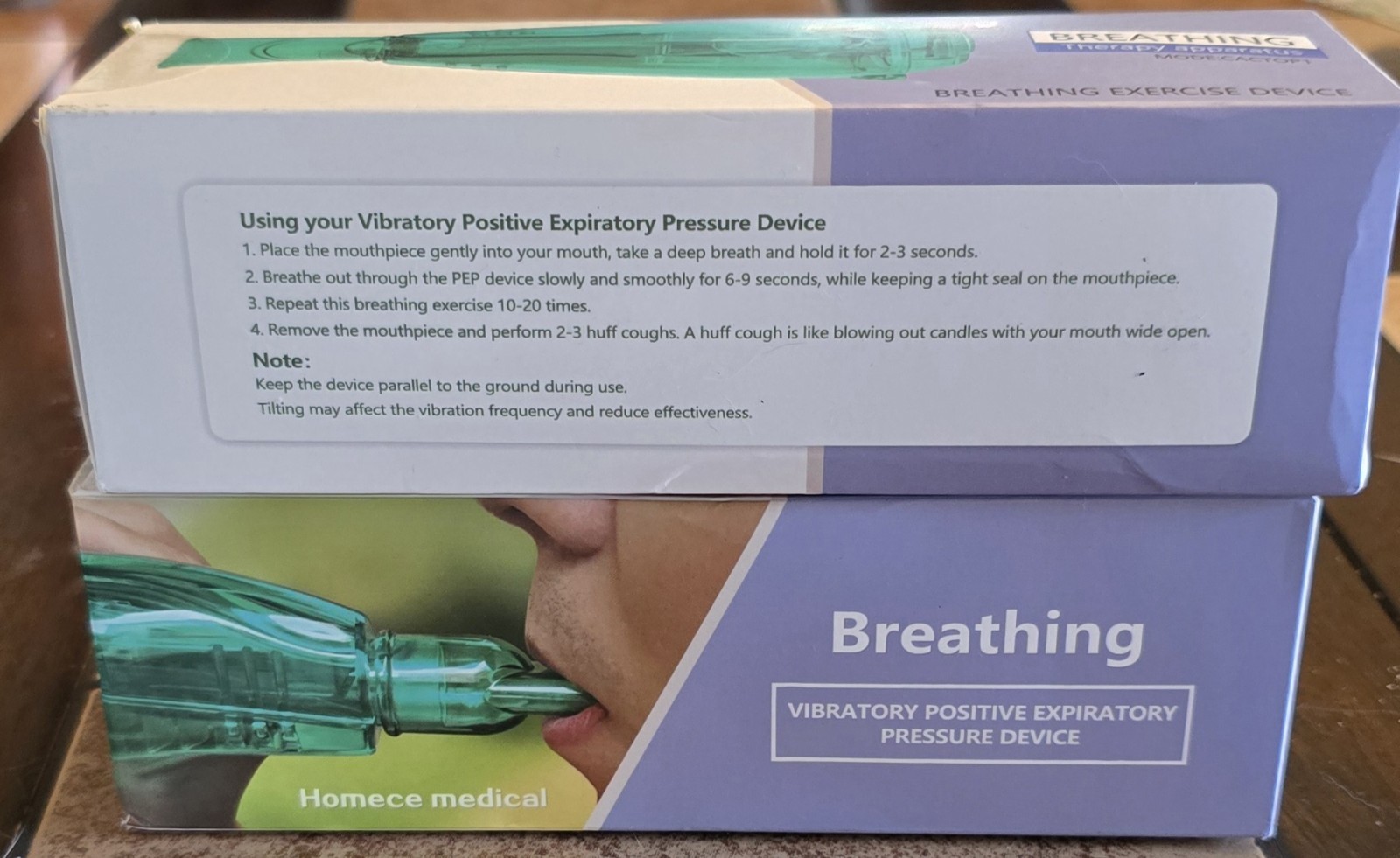 Breathing Exercise Device Adjustable Resistance Transparent green Flutter Valve