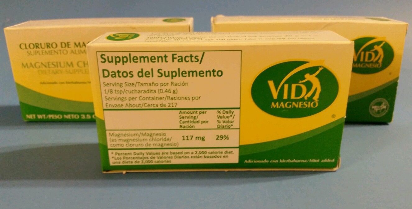 Magnesium Chloride 50g (6 PK) Cloruro de Magnesio 50g each ( Vida Magnesio )