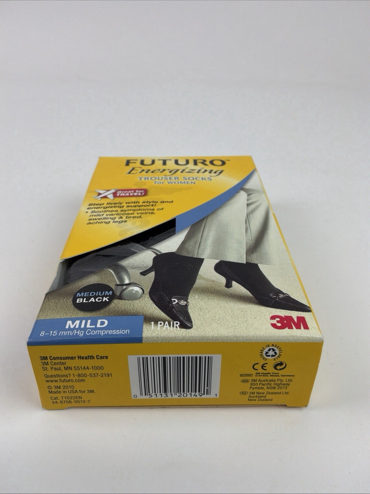 Futuro Energizing Trouser Socks for Women Mild Compression, Black Medium 006813