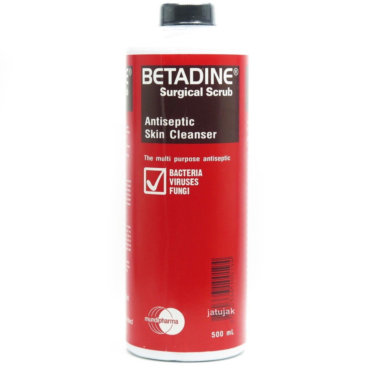 Antiseptic Betadine Surgical Scrub Skin Cleanser 500 ml. 7.5% Povidone-Iodine