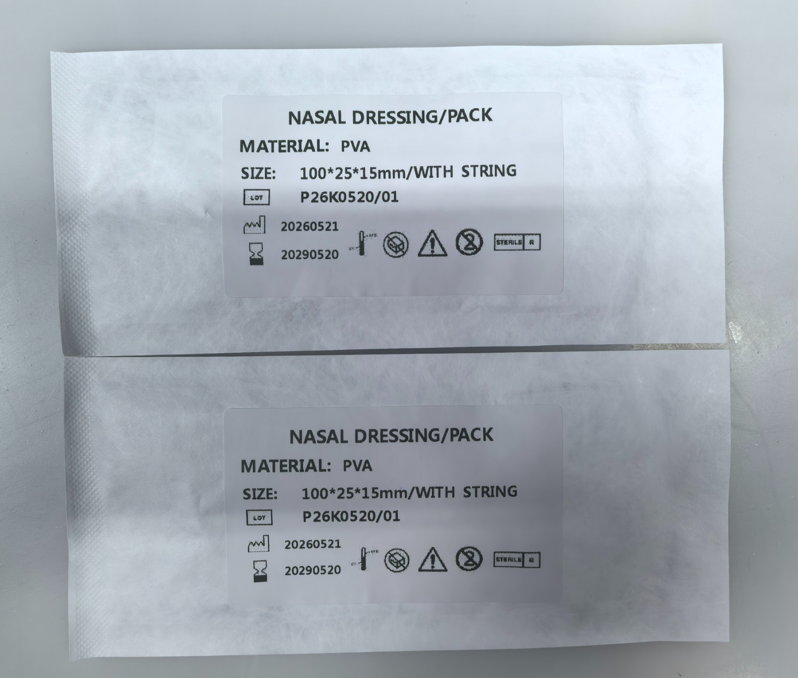 10*2.5*1.5cm without tube sterilized Merocel nasal dressing PVA nasal pack 50pcs