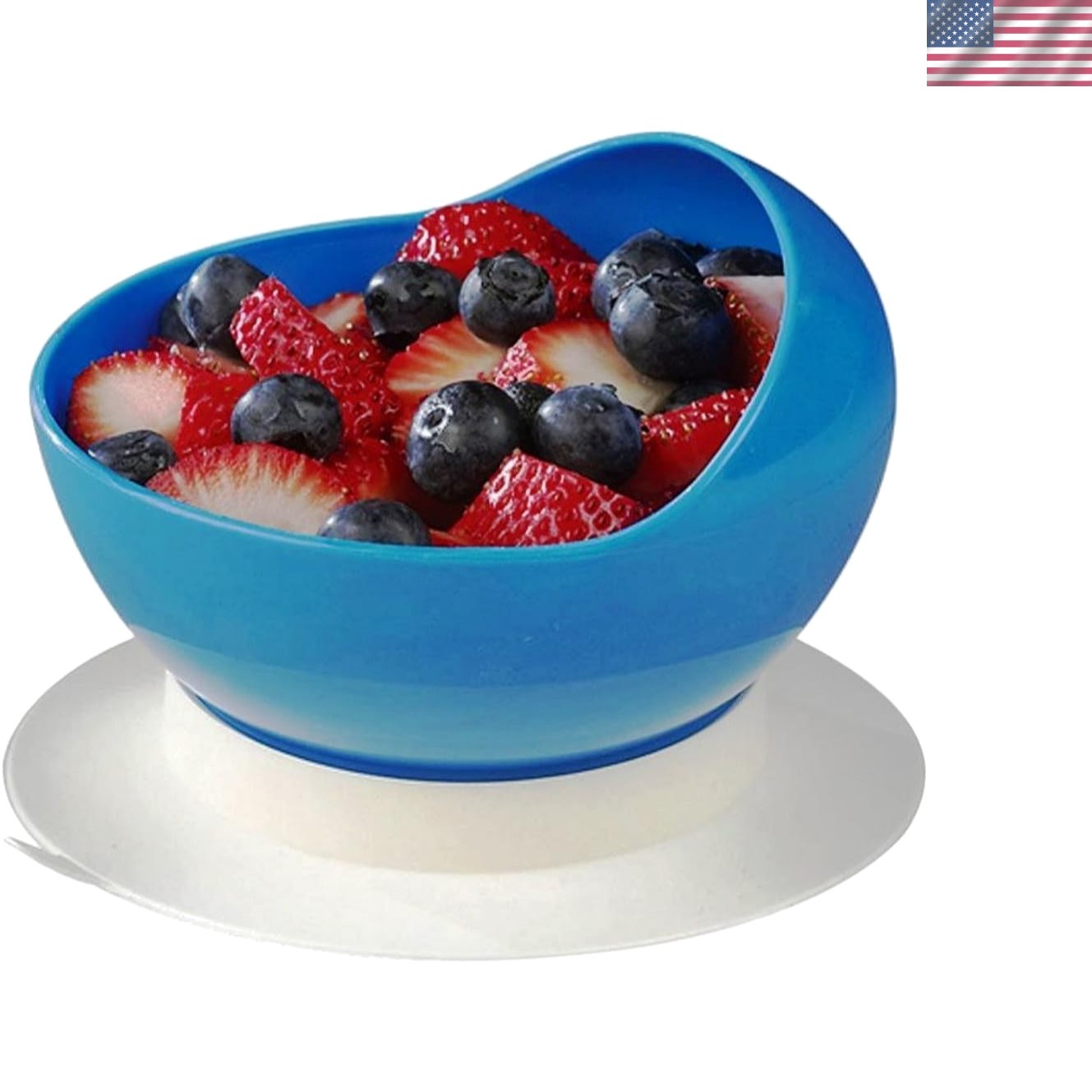 SP Ableware Scooper Bowl with Suction Cup Base, Blue