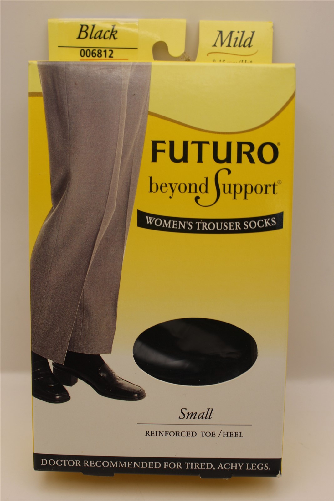 FUTURO BEYOND SUPPORT TROUSER SOCKS SMALL 8-15 MM/HG COMPRESSION BLACK