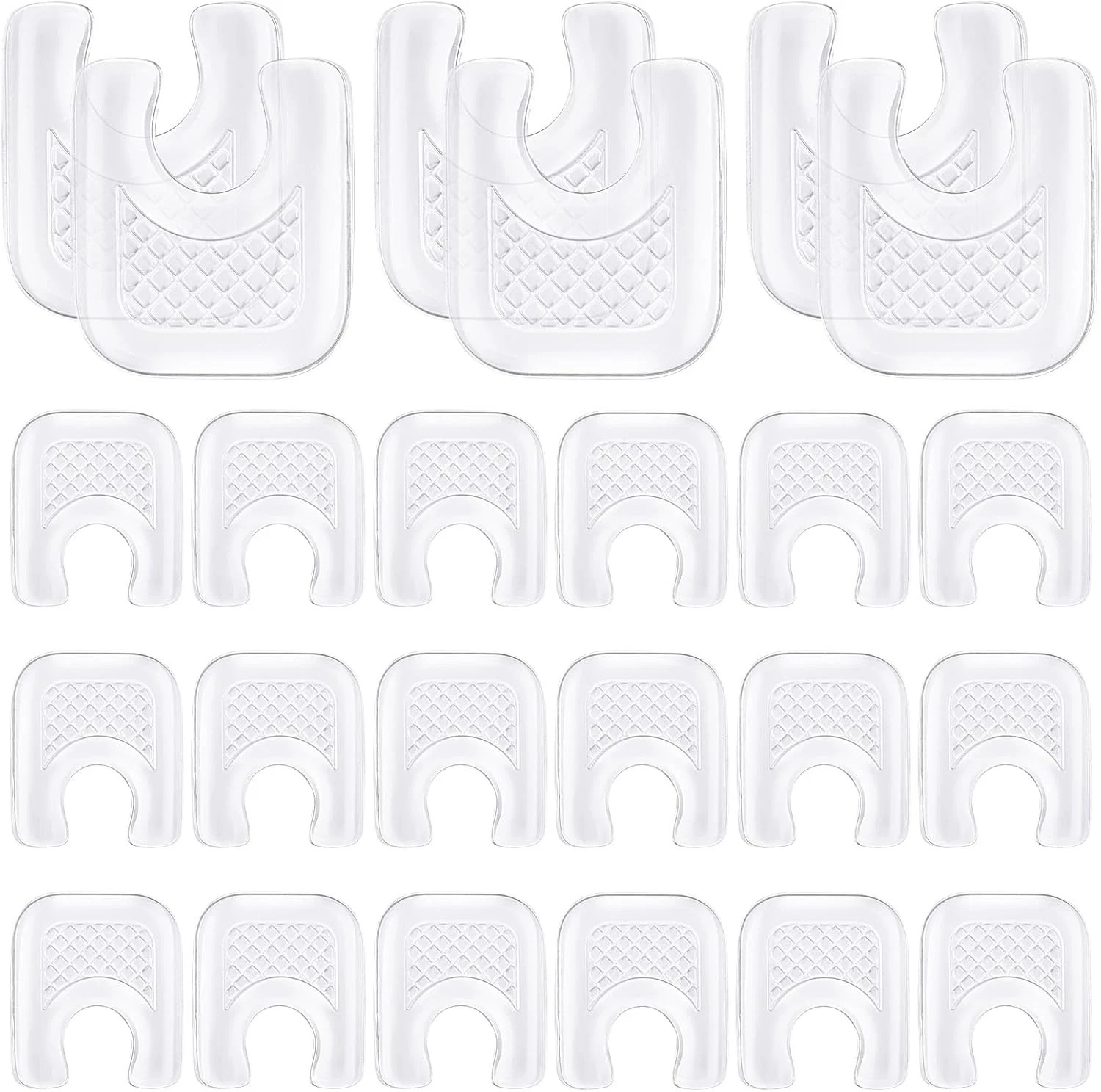 Funtery 20 Pieces Callus Pads for Feet, U-Shaped Gel Transparent