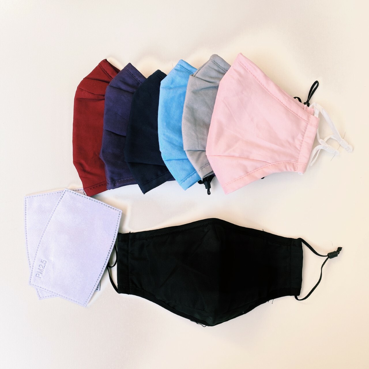 Reusable Cloth Face Mask With Nose wire Adjustable Ear Loops, Filter Pocket, USA