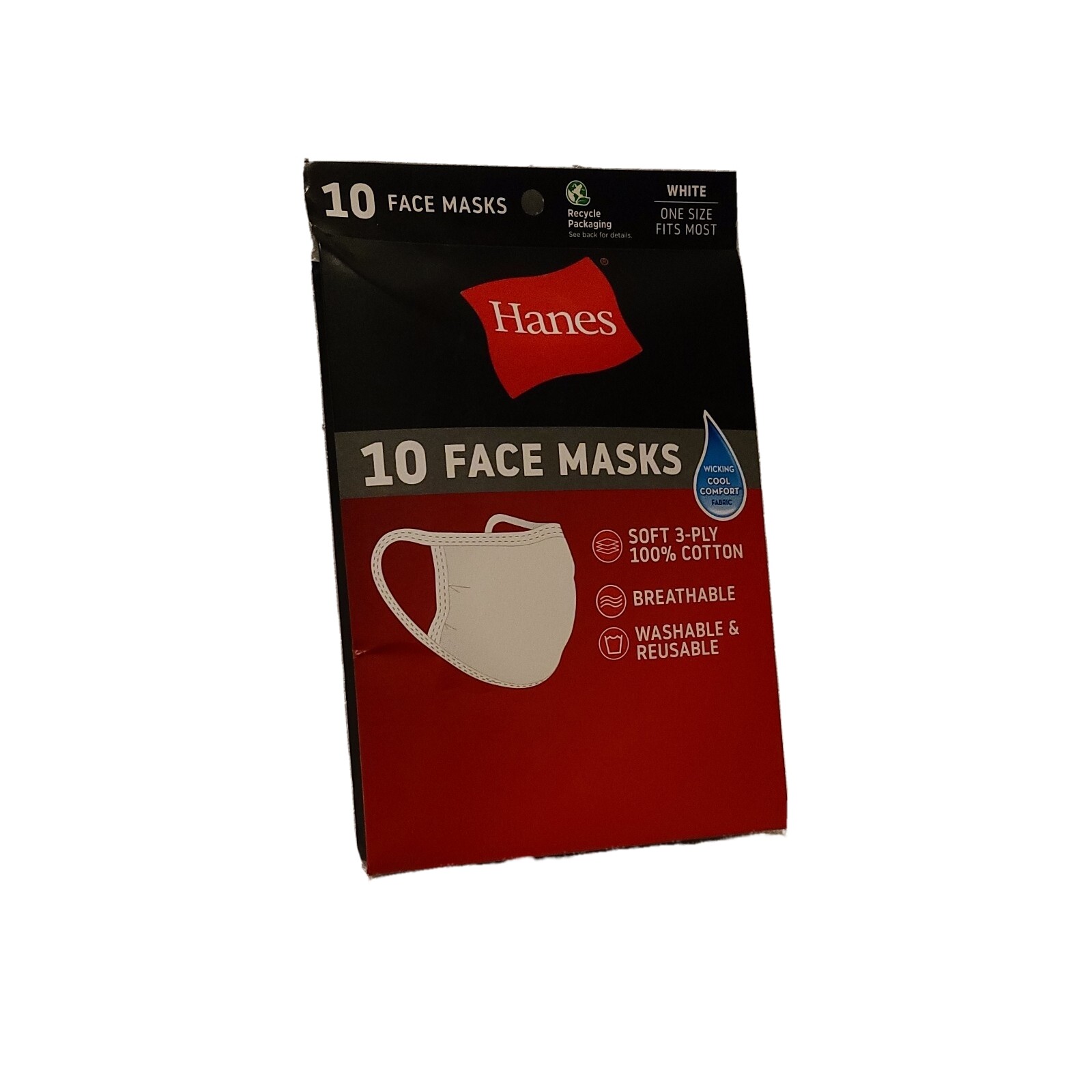 Hanes Washable Face Masks – Pack of 10 – Adults