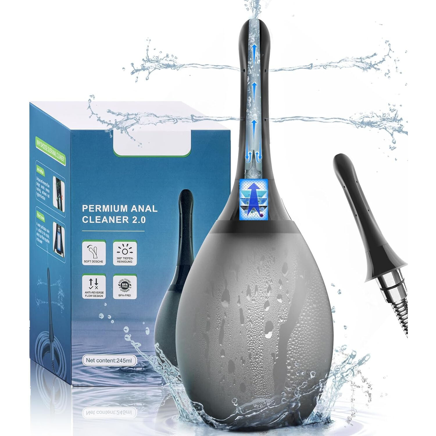 Reusable Portable Enema Kit Anti Backflow Douche Bottle Men Women
