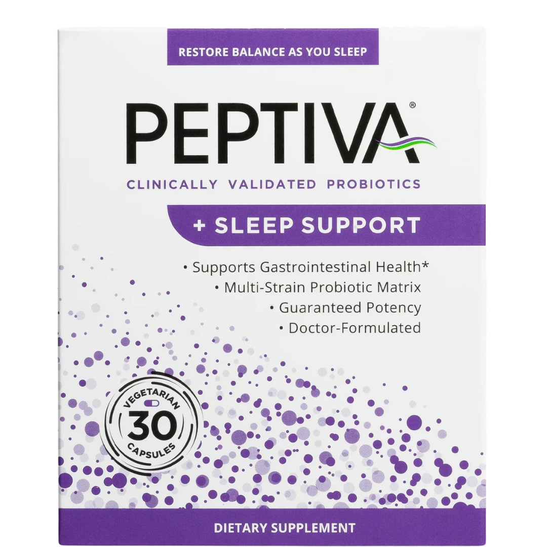Peptiva 26B CFU Probiotic + Sleep Support Melatonin Multi-Strain 30 Caps