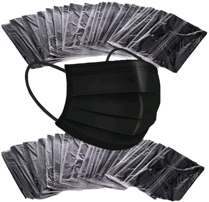 100 PCS Black Face Mask Mouth & Nose Protector Respirator Masks USA Seller