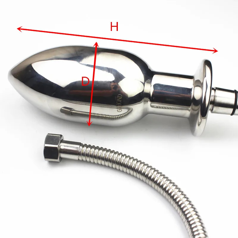 8 Sizes Anus Enemator Stainless Steel Anal Cleaner with Shower Pipe or Couples