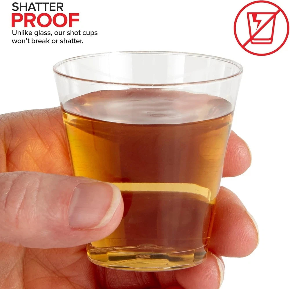 Shot Glasses 1.5 oz Clear Plastic Disposable 2000 Pack Stock Your Home Cups