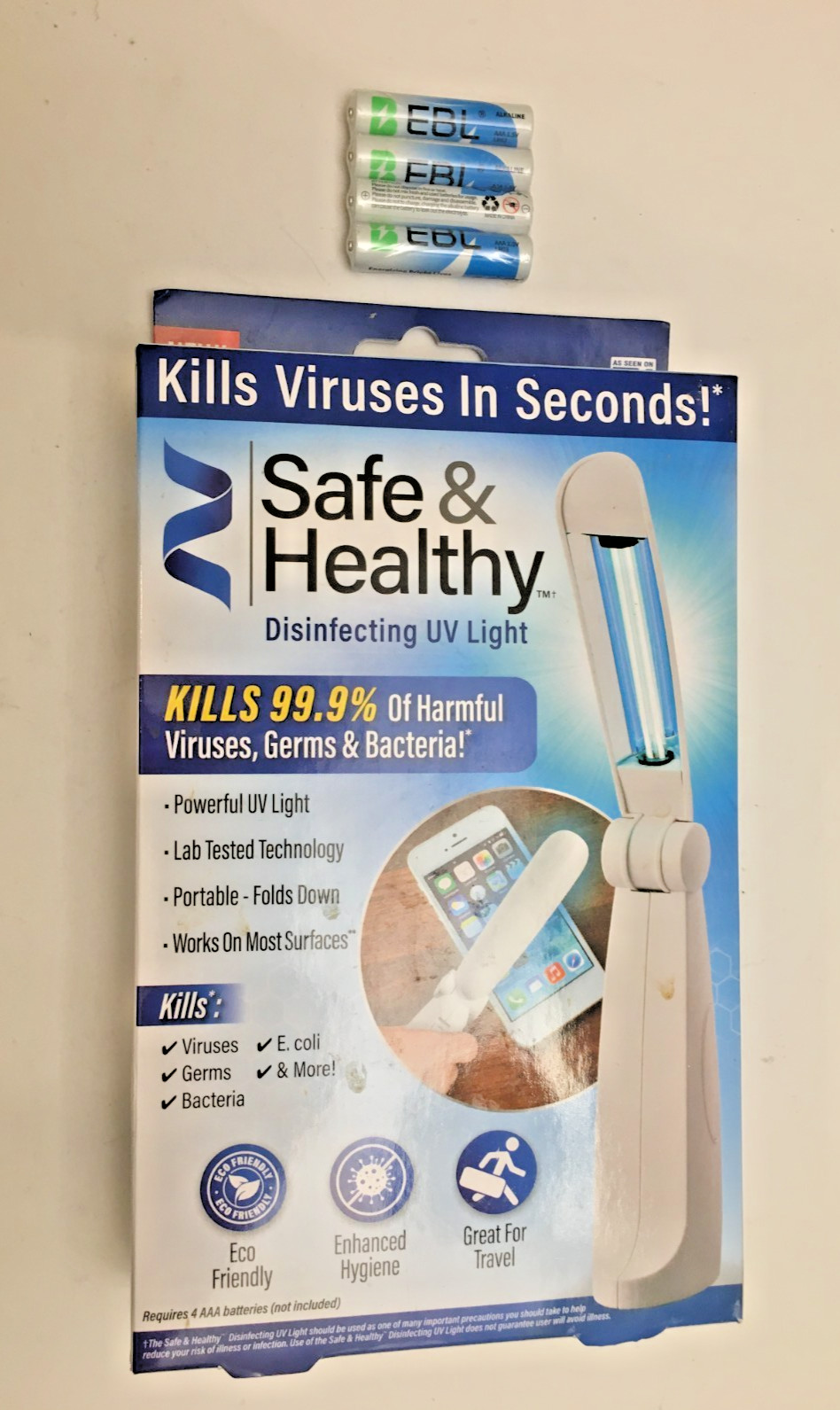 Safe and Healthy Disinfectant UVLight Kills 99.9% Germs, Viruses and Bacteria!