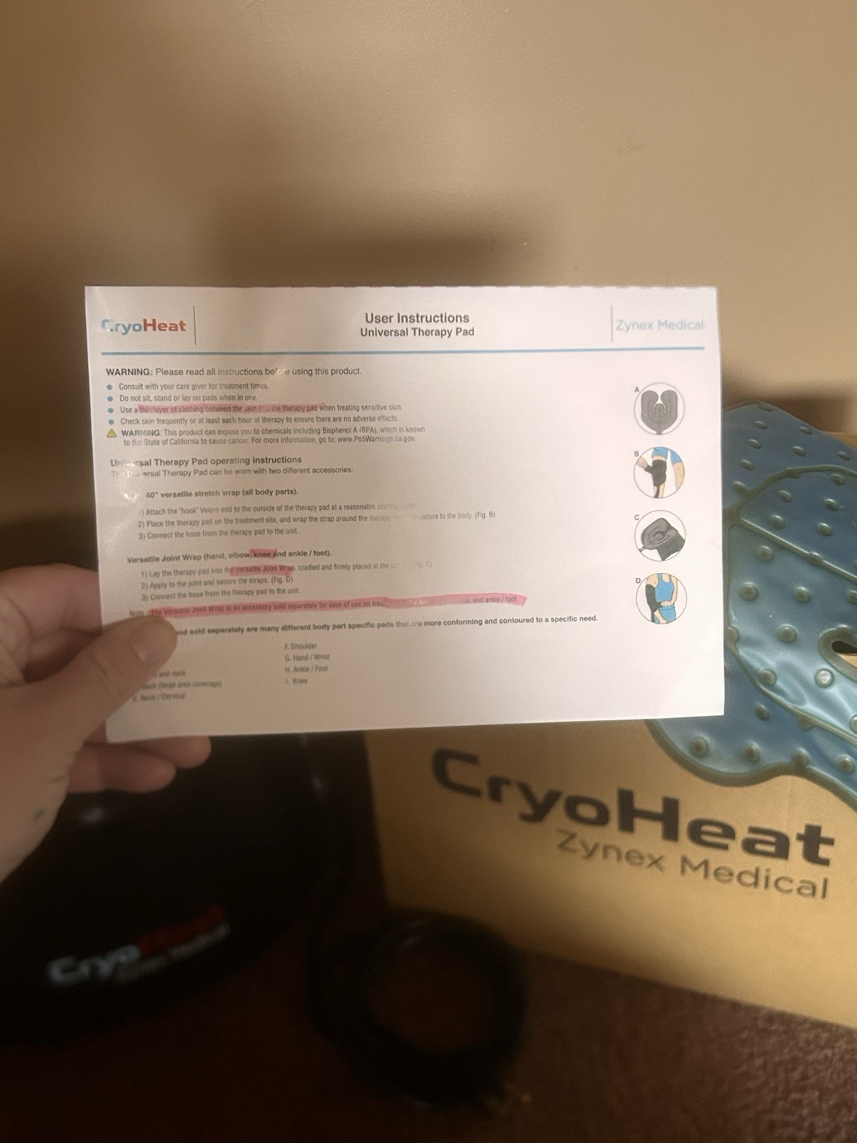 Zynex Medical Cryoheat Water Therapy Home System Cryogenic