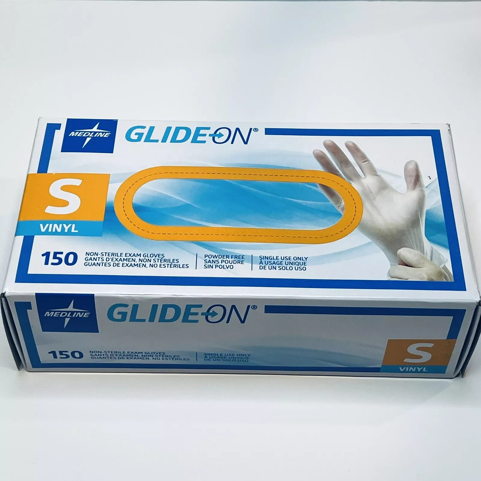 MEDLINE GLIDE ON VINYL EXAM GLOVES POWDER FREE 150 COUNT
