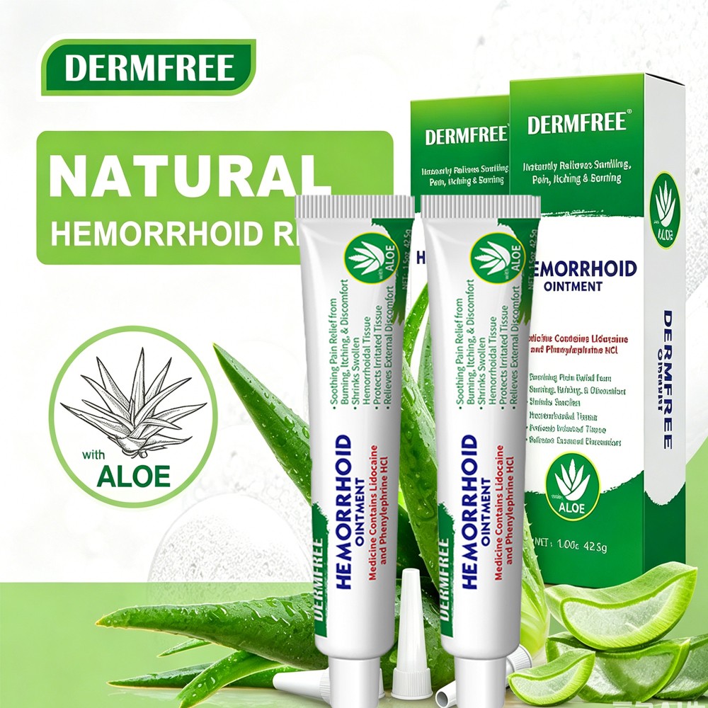 2PCS Hemorrhoids Ointment Relieve Bleeding Pain Itching for All Hemorrhoid Types