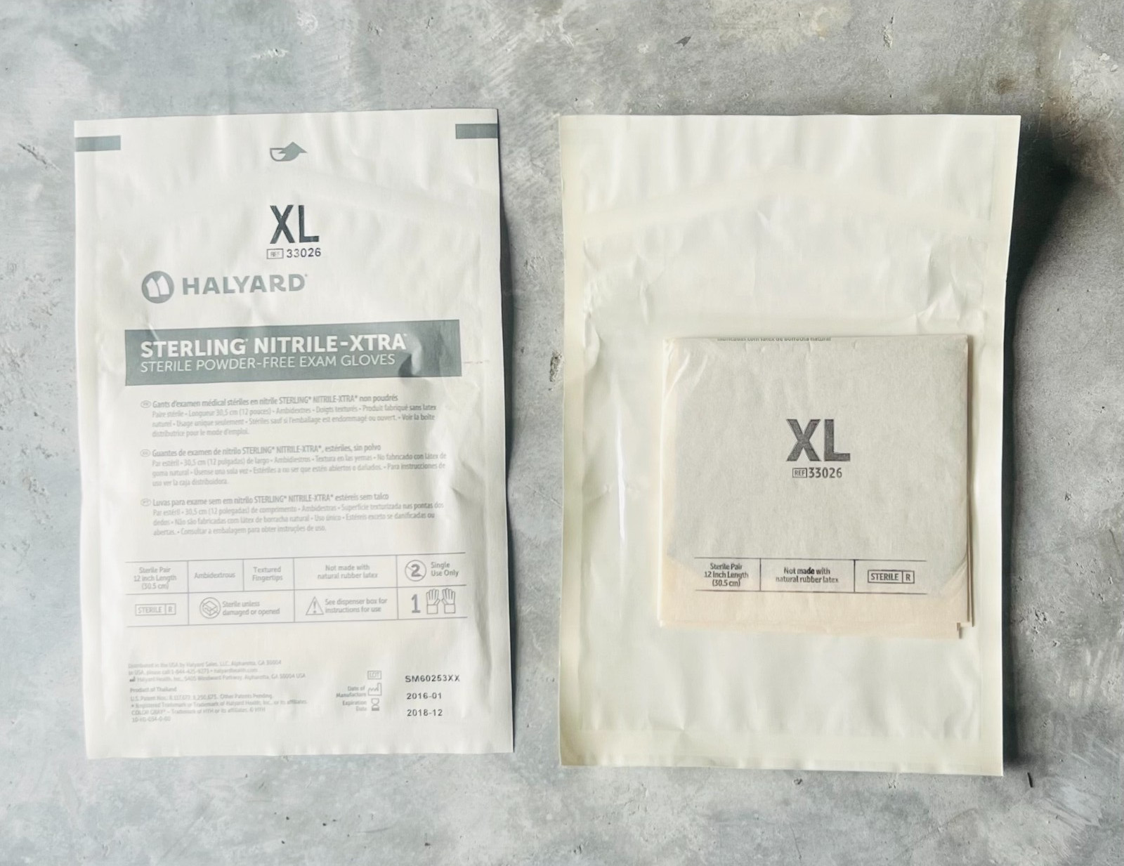 ONE BOX/50 Pairs Gloves XL – Halyard Sterling Nitrile-Xtra Powder-Free Gloves