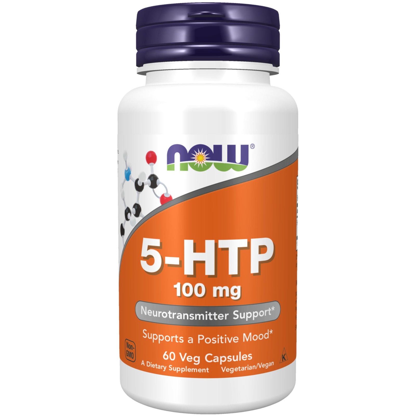 5-HTP 100 mg Supplement 60 Veg Capsules Neurotransmitter Support NOW Foods
