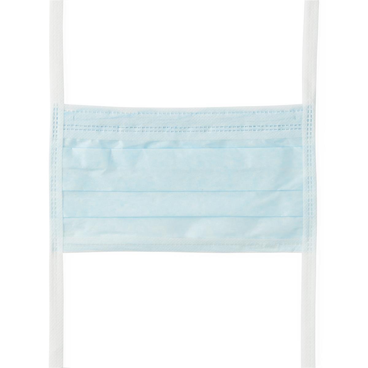 ASTM Level 1 Surgical Face Mask w/ Foam Anti-Fog Strip & Ties, Blue, Case of 300