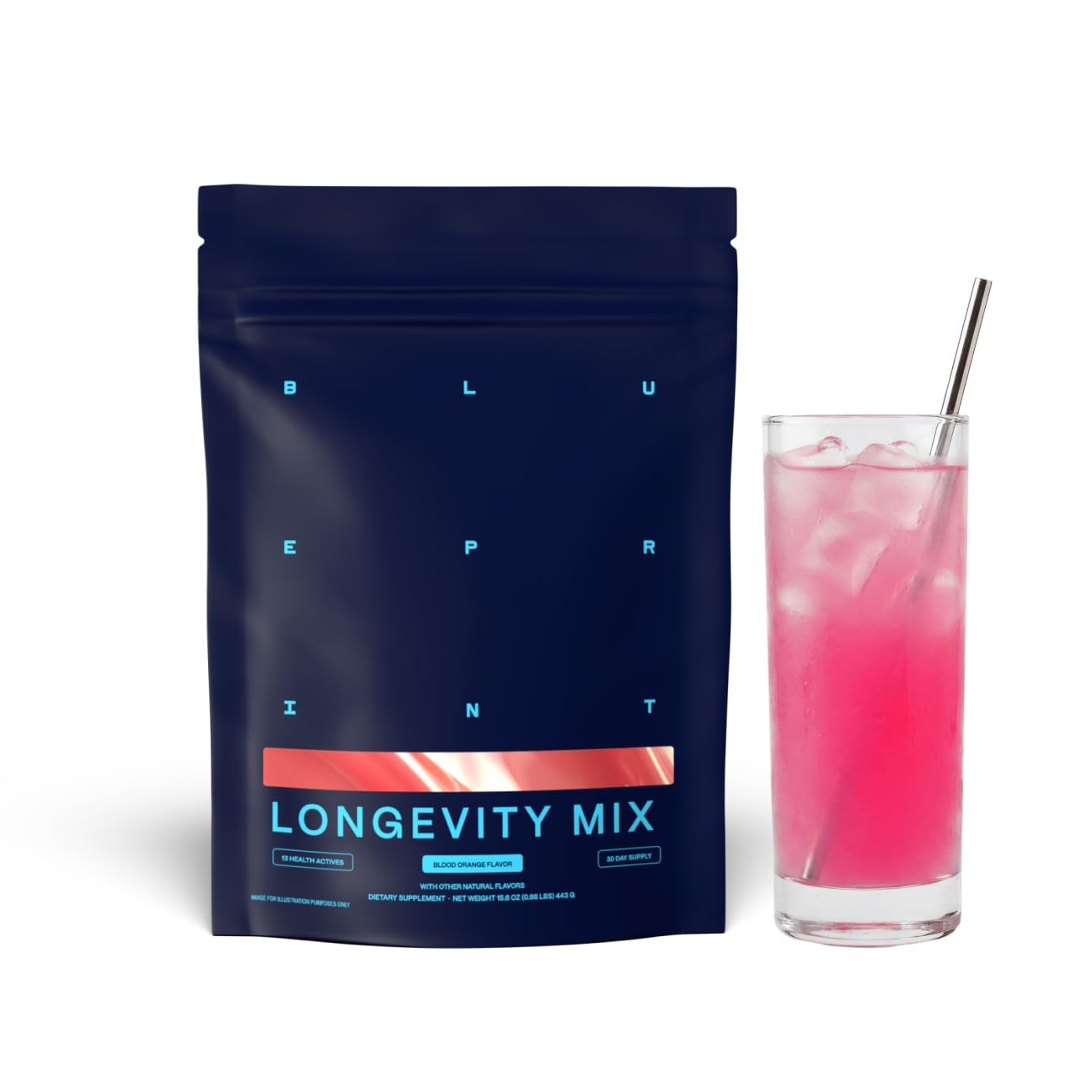 Longevity Mix Muscle Builder Recovery Supplement 30 Servings Blood Orange Bryan