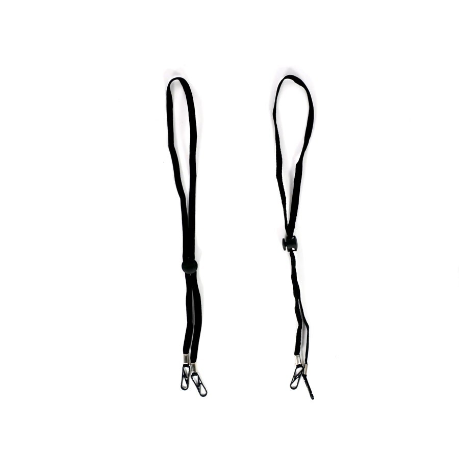 Lanyards, Kids Face Mask, Adjustable 2 Count with Clips – Light Weight/ Black