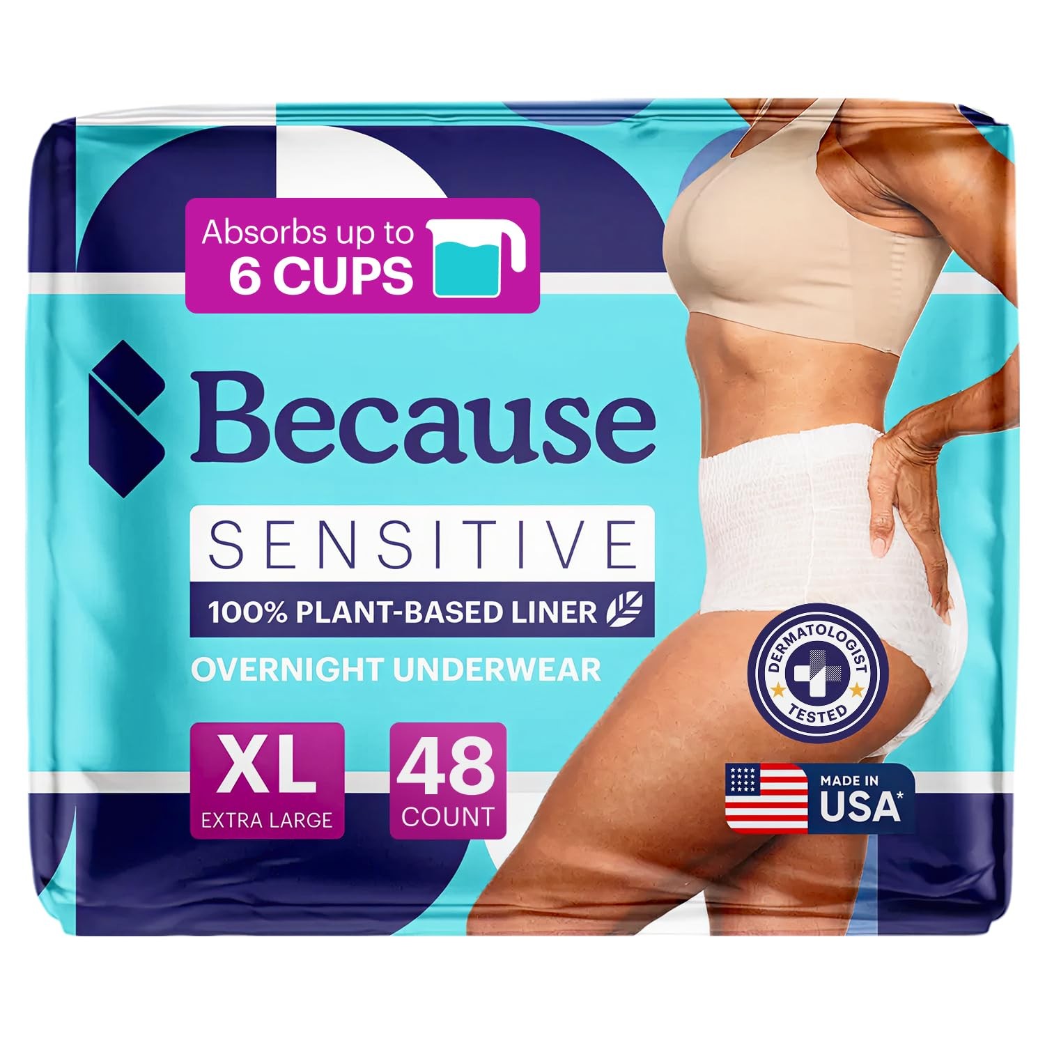 Adult Incontinence Underwear Women X Large 48 Count White Overnight Briefs Skin