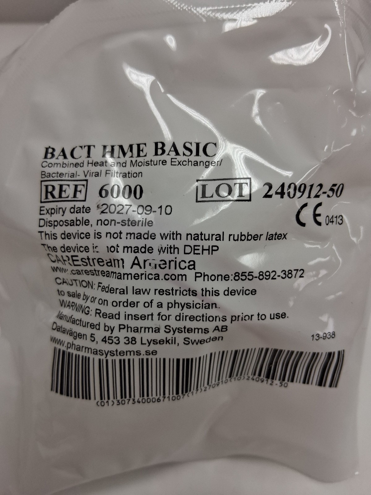BACT HME BASIC 30 Count Heat Moisture Exchanger Bacterial Viral Filter Box