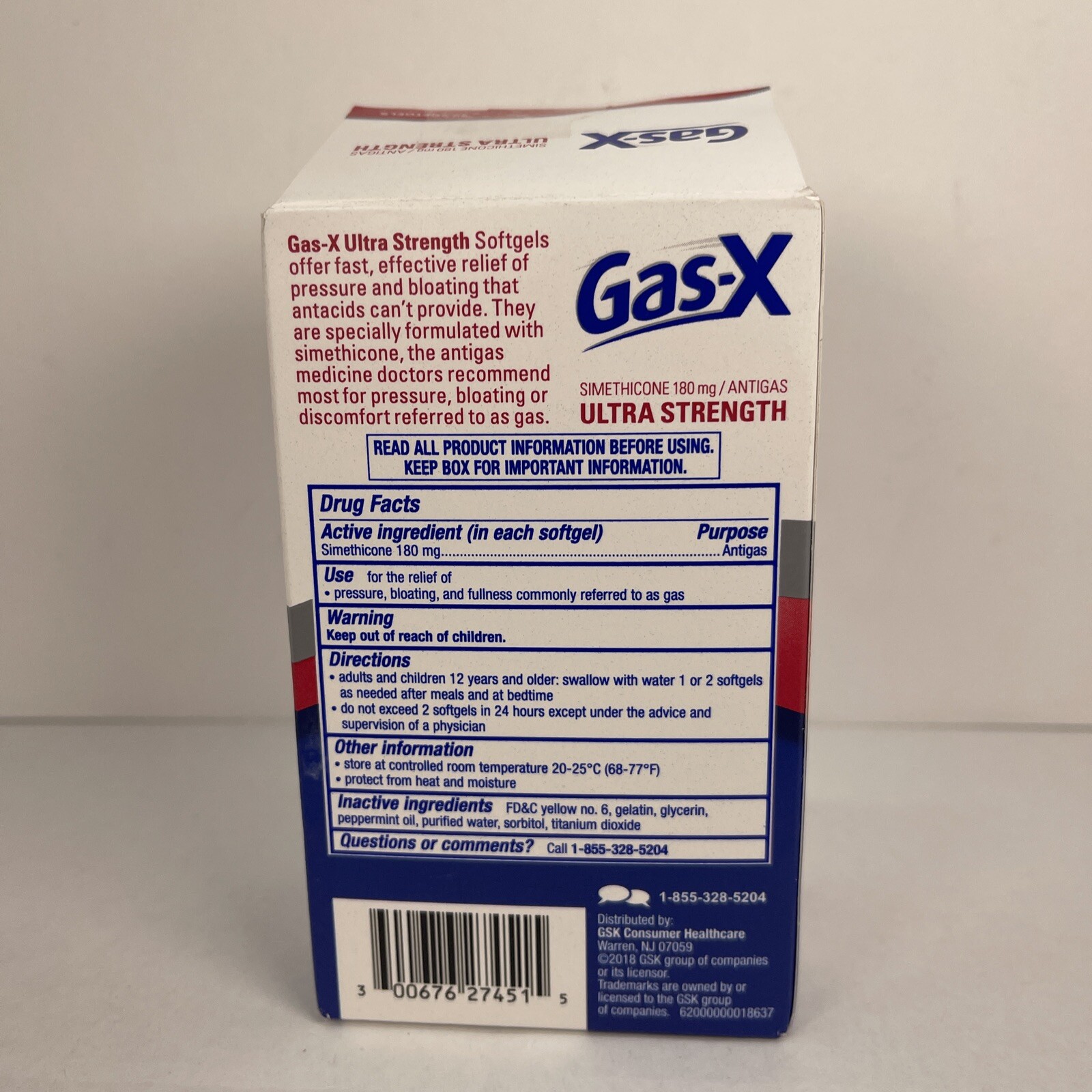 Gas-X Ultra Strength SIMETHICONE 180mg 50-Soft Gels RELIEVES GAS FAST Exp:4/2025