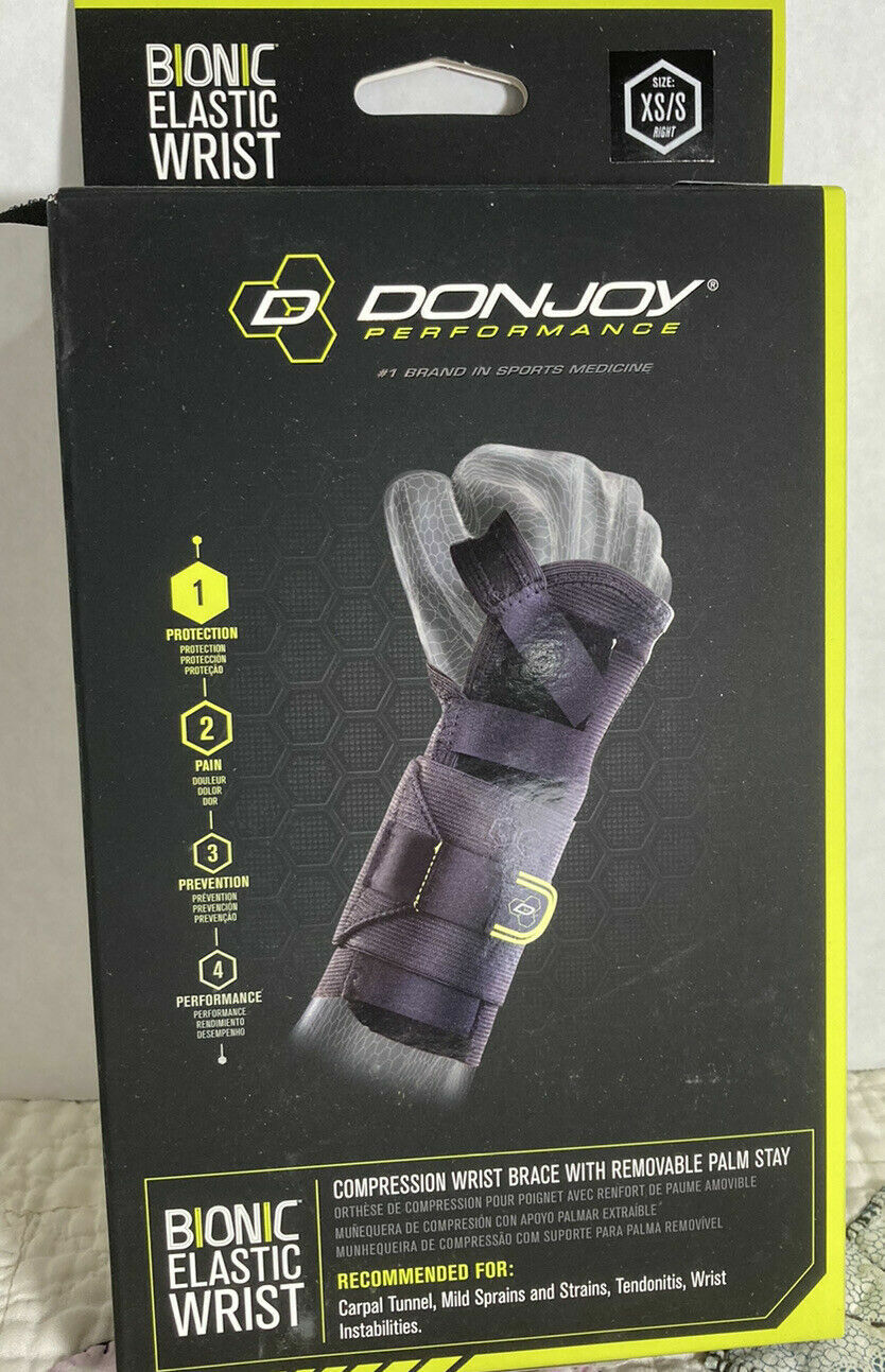DONJOY Performance BIONIC ELASTIC Compression Wrist Brace Small RIGHT Hand NEW!