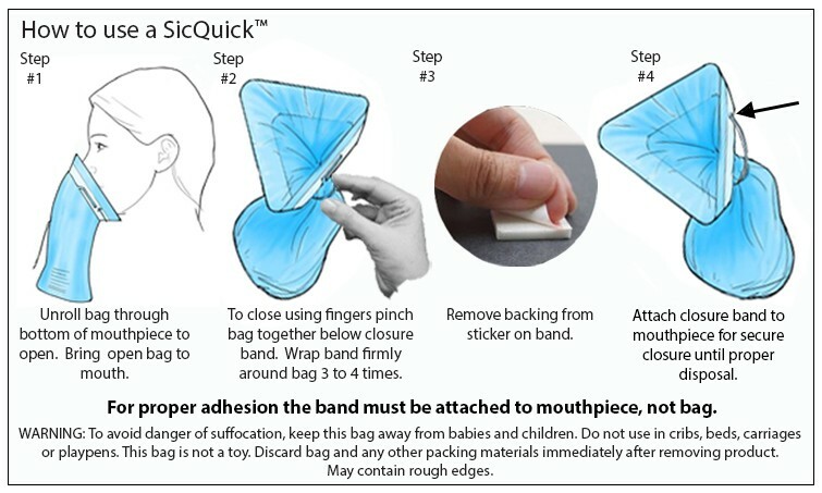 NEW PRODUCT 12ct Emesis Bag, Disposable Vomit Barf Bag,SicQuick FREE SHIP