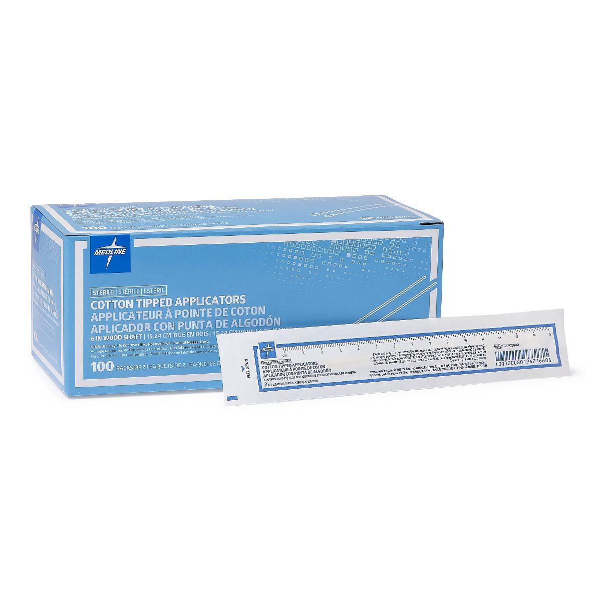 Sterile Cotton Tipped Applicators 6″, Wood, 200 Each / Box