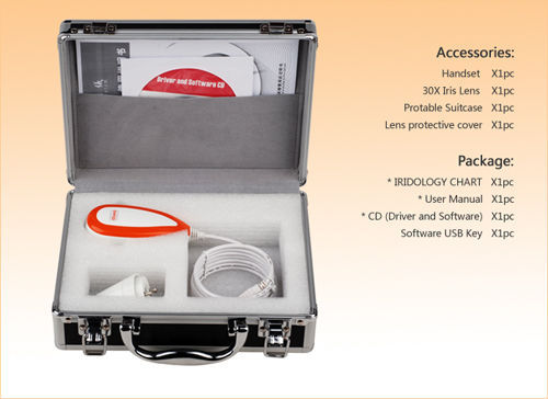 3 in 1 5.0MP USB Eye Iriscope Iris Camera + Skin & Hair Lens w/ Pro software et