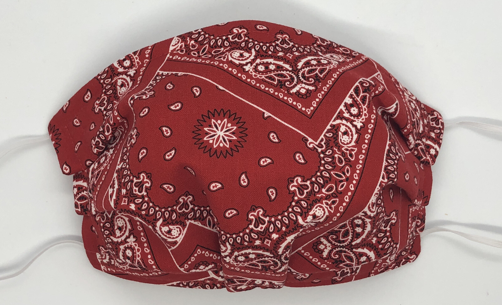American Cowboy Bandana Red Back Face Mask Triple Layer Double Wire Full Fitted