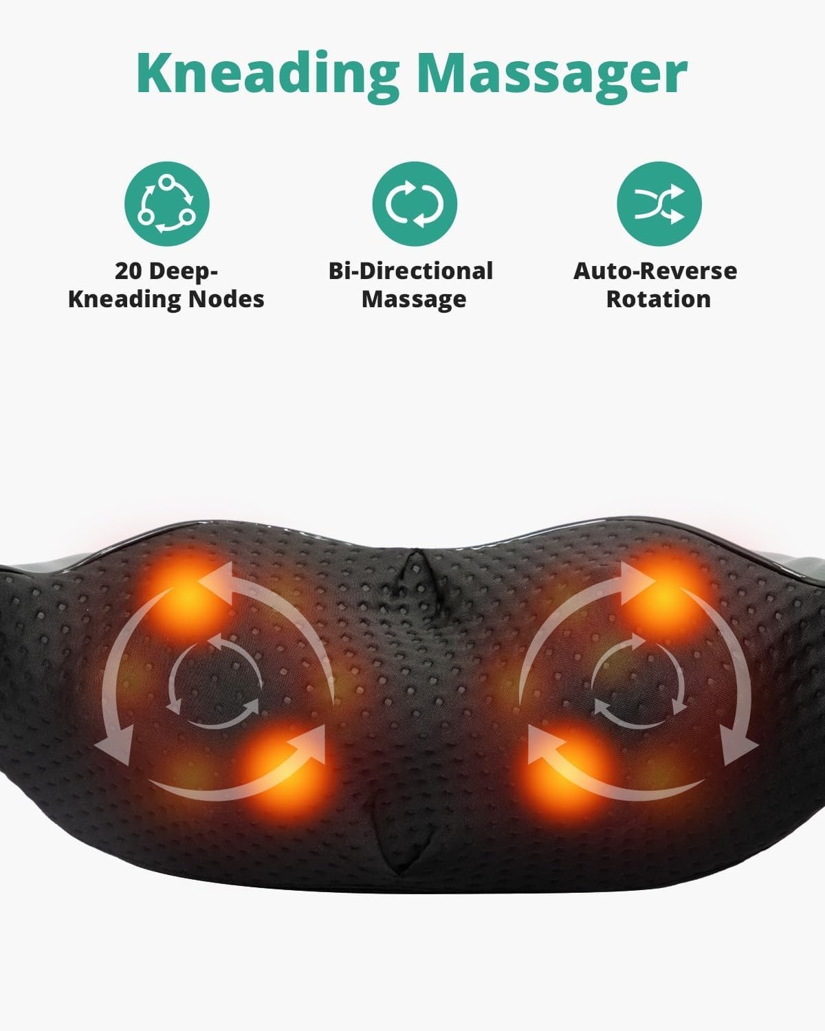 Medcursor Neck Rechargeable Massager with Heat for Pain Relief Deep Tissue